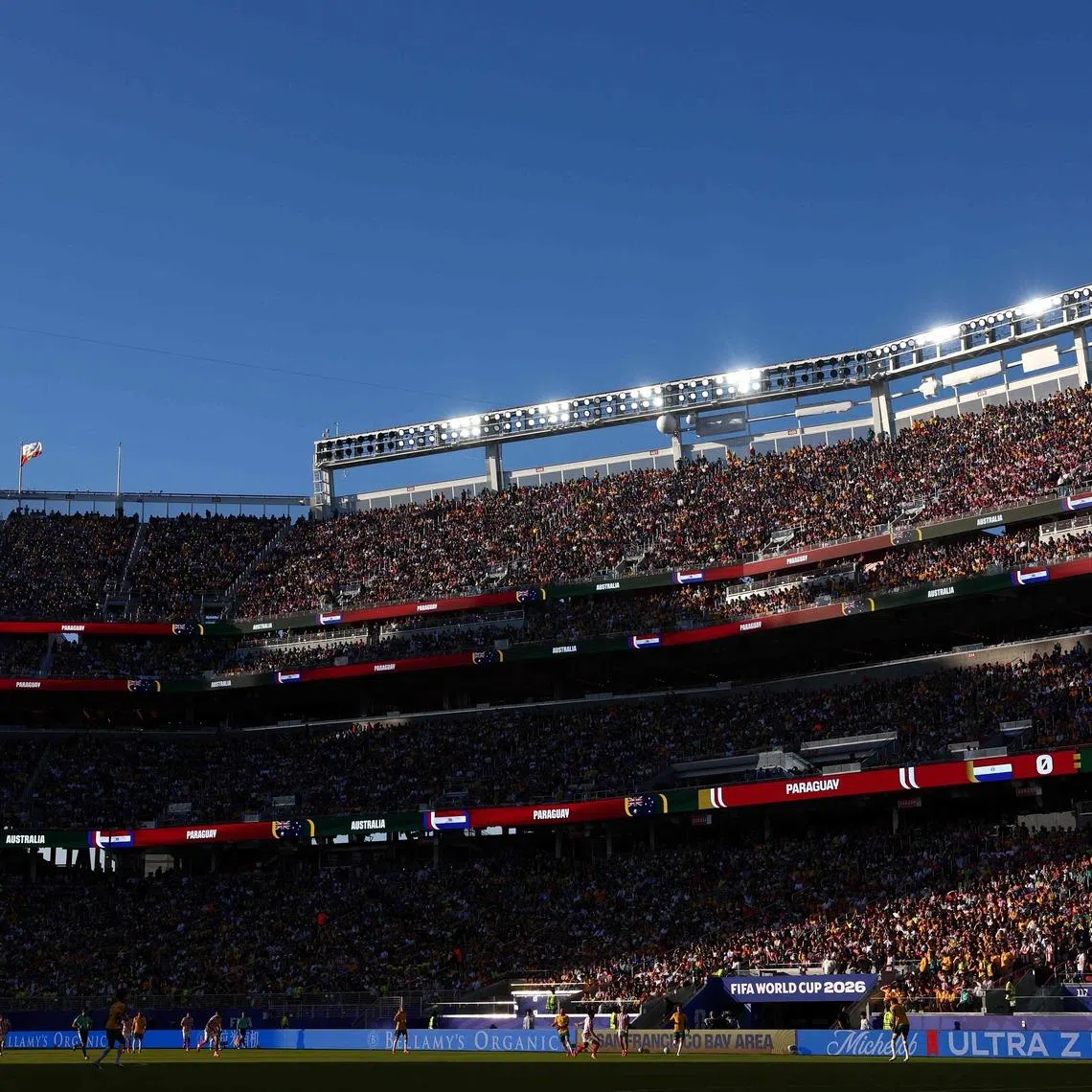 A crowd of 68,827 watched the Australia-Paraguay match on June 25 at stadium in Santa Clara, California.