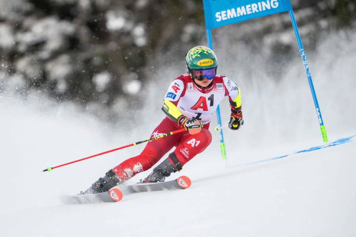 Austrian Alpine skier Julia Scheib claims home win in giant slalom in Semmering