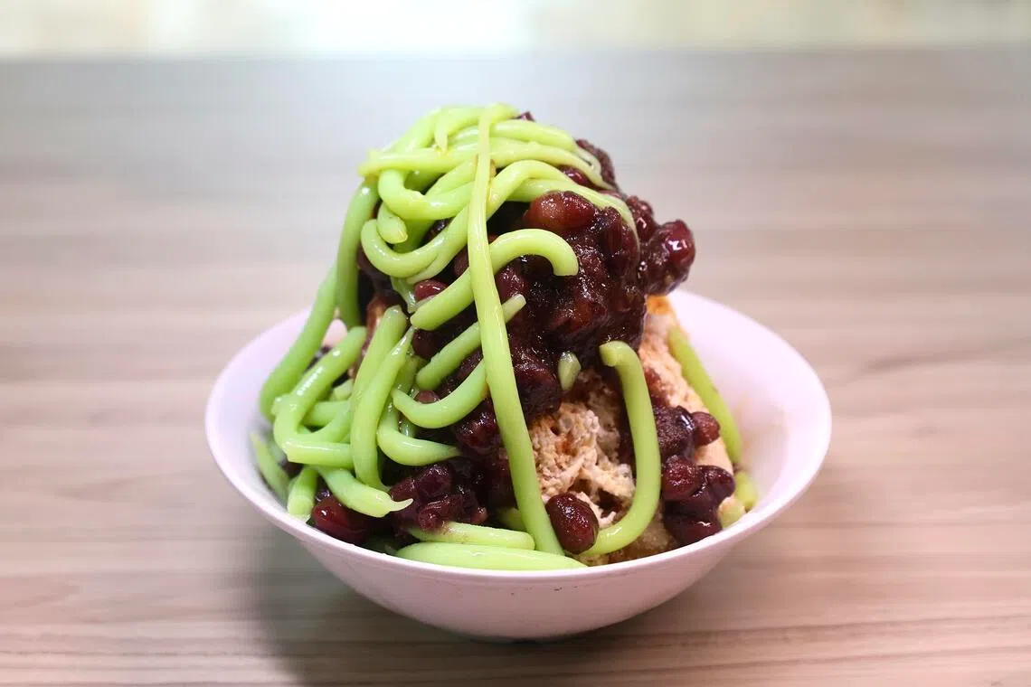 On hot days, chendol sales can spike up to 30 per cent at King Of Chendol at Circuit Road Hawker Centre.