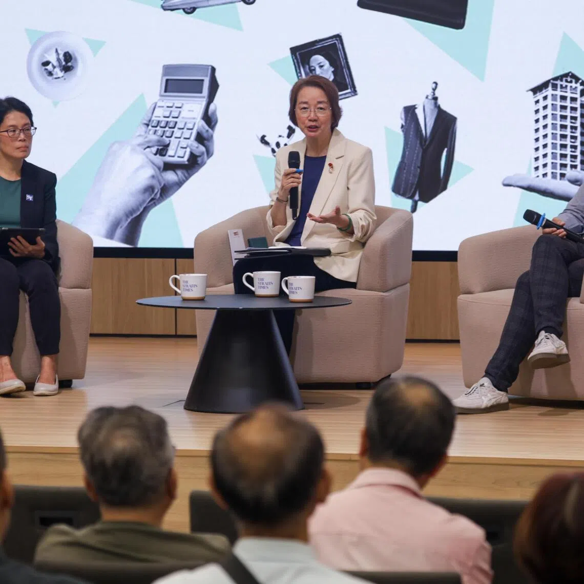 (From left) ST senior correspondent Chor Khieng Yuit, alongside Tan Huey Min, general manager of Credit Counselling Singapore, and Leon Loh, financial services consultant at Gen Financial Advisory, in an ST InvestMe panel discussion on Sept 17.