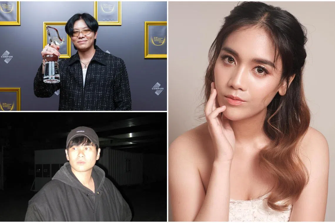 (Clockwise from top left) Singaporeans singer and songwriter Gen Neo, songwriter Daina Ariffin, and musician, songwriter and music producer Amos Ang.