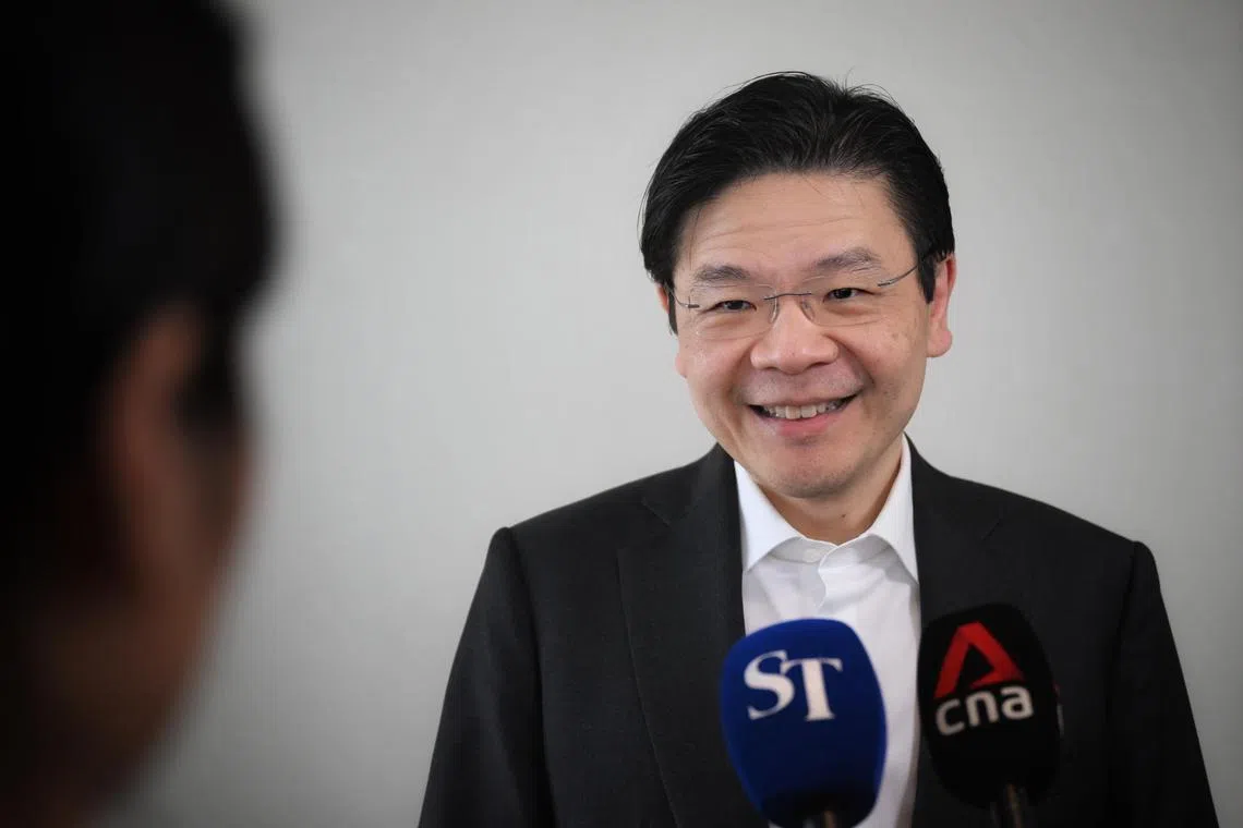 PM Lawrence Wong fielding questions during the media wrap up after the Apec summit in Lima, Peru on Nov 16.