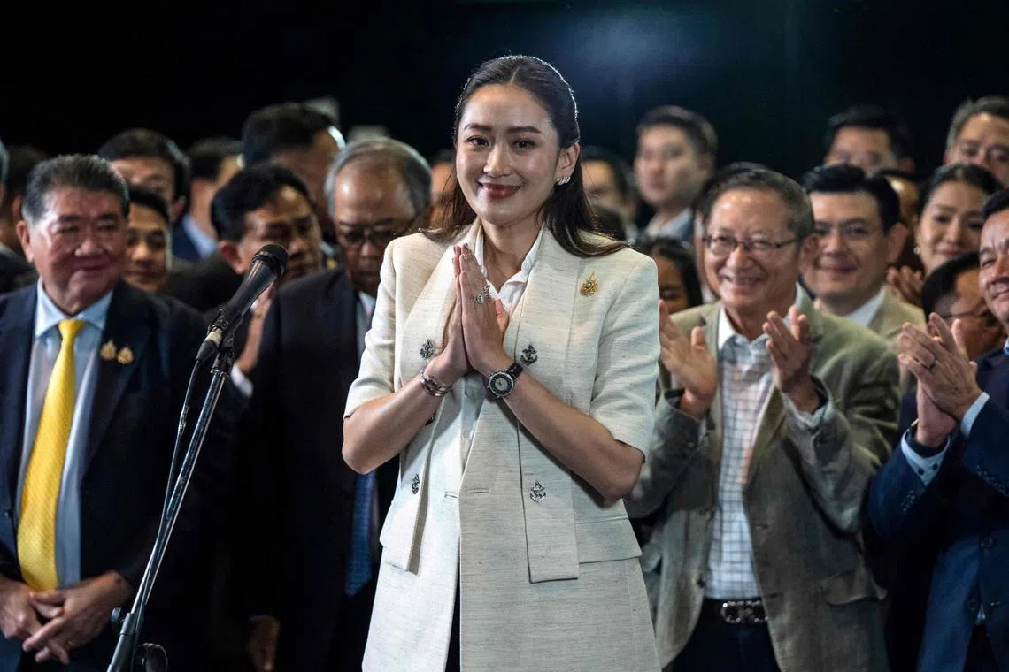 Ms Paetongtarn Shinawatra replaced Mr Srettha Thavisin after he was dismissed by the Constitutional Court for the wrongful appointment of a Cabinet minister. 