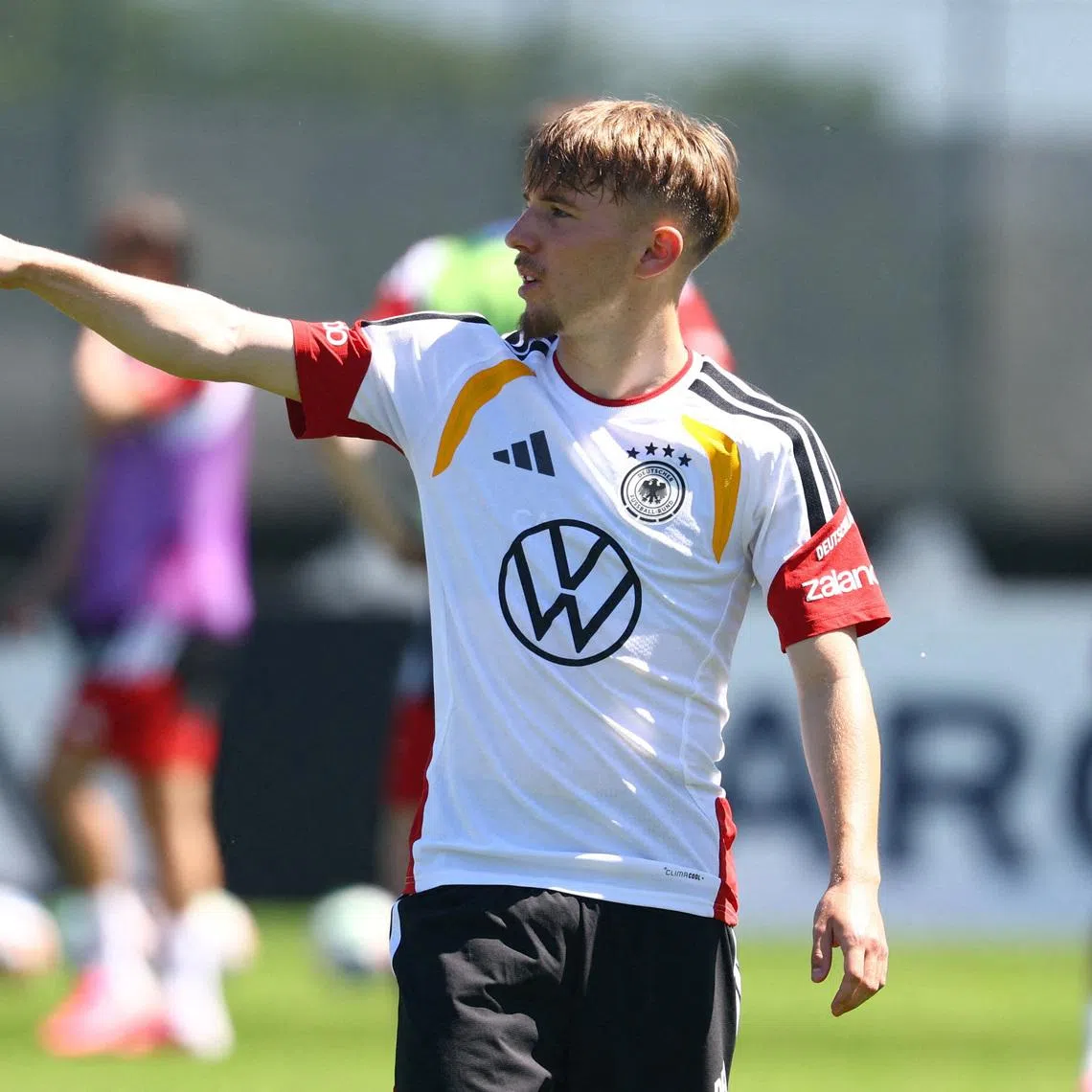FILE PHOTO: Soccer Football - FIFA World Cup 2026 - Germany Training - Adidas campus, Herzogenaurach, Germany - May 28, 2026 Germany's Lennart Karl during training REUTERS/Kai Pfaffenbach/File Photo