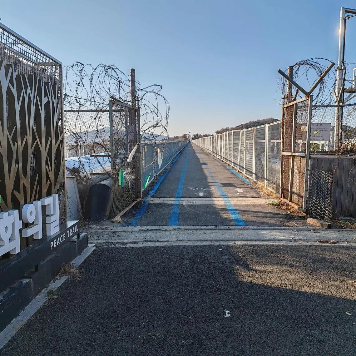 The DMZ marks a buffer zone along the line where the 1950-1953 Korean War – when China and North Korea battled UN forces led by the United States – ended with an armistice, not a treaty.