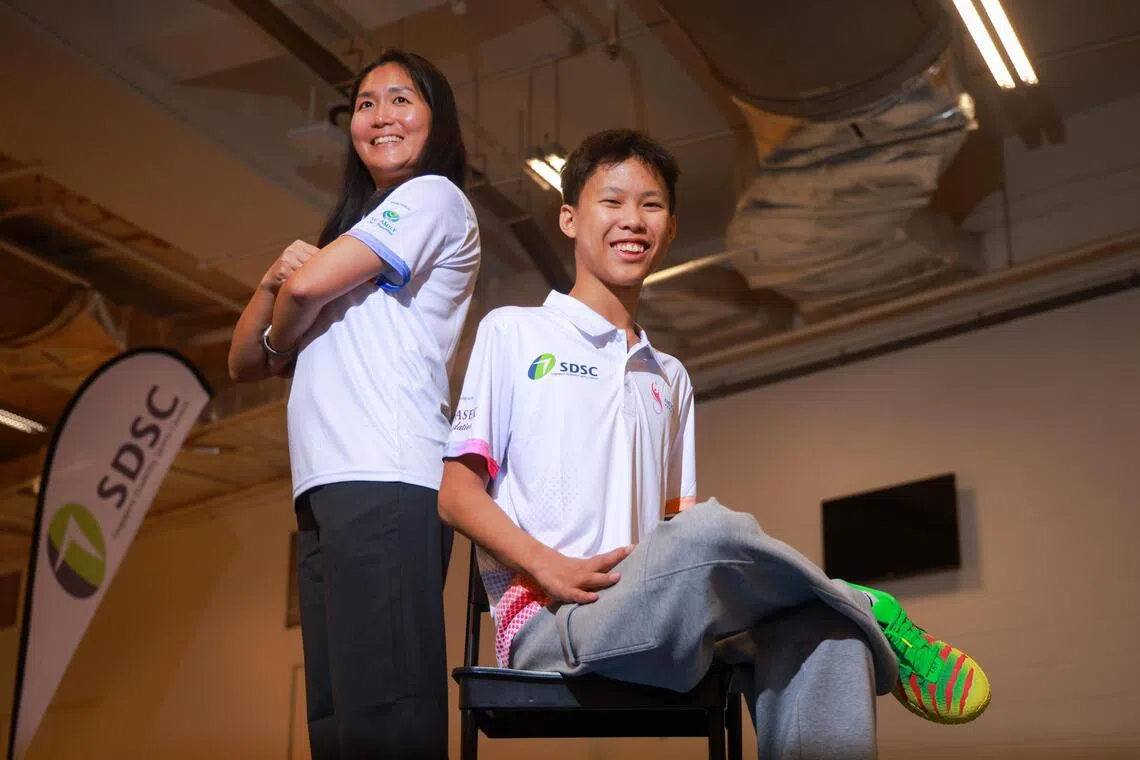 NextGen Para Talent programme cyclist Amelia Tan (left) and swimmer Elliot Goh were among those unveiled on Sept 1.