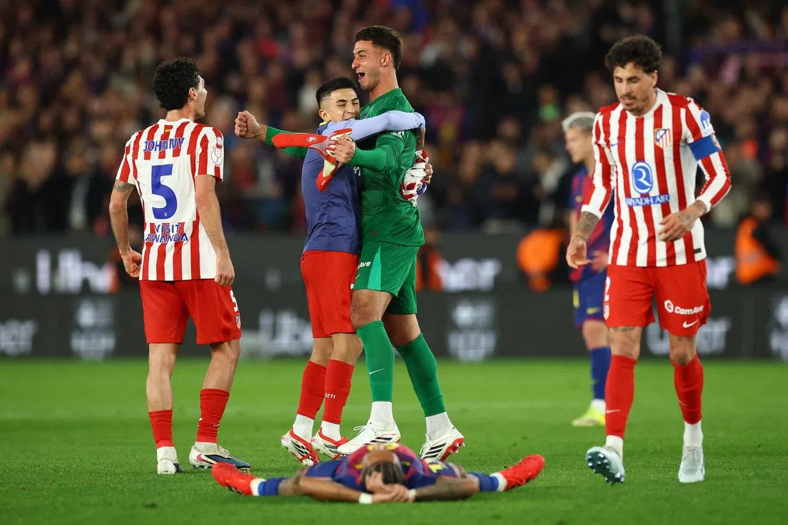 Atletico reach Copa del Rey final despite 3-0 loss at Barcelona