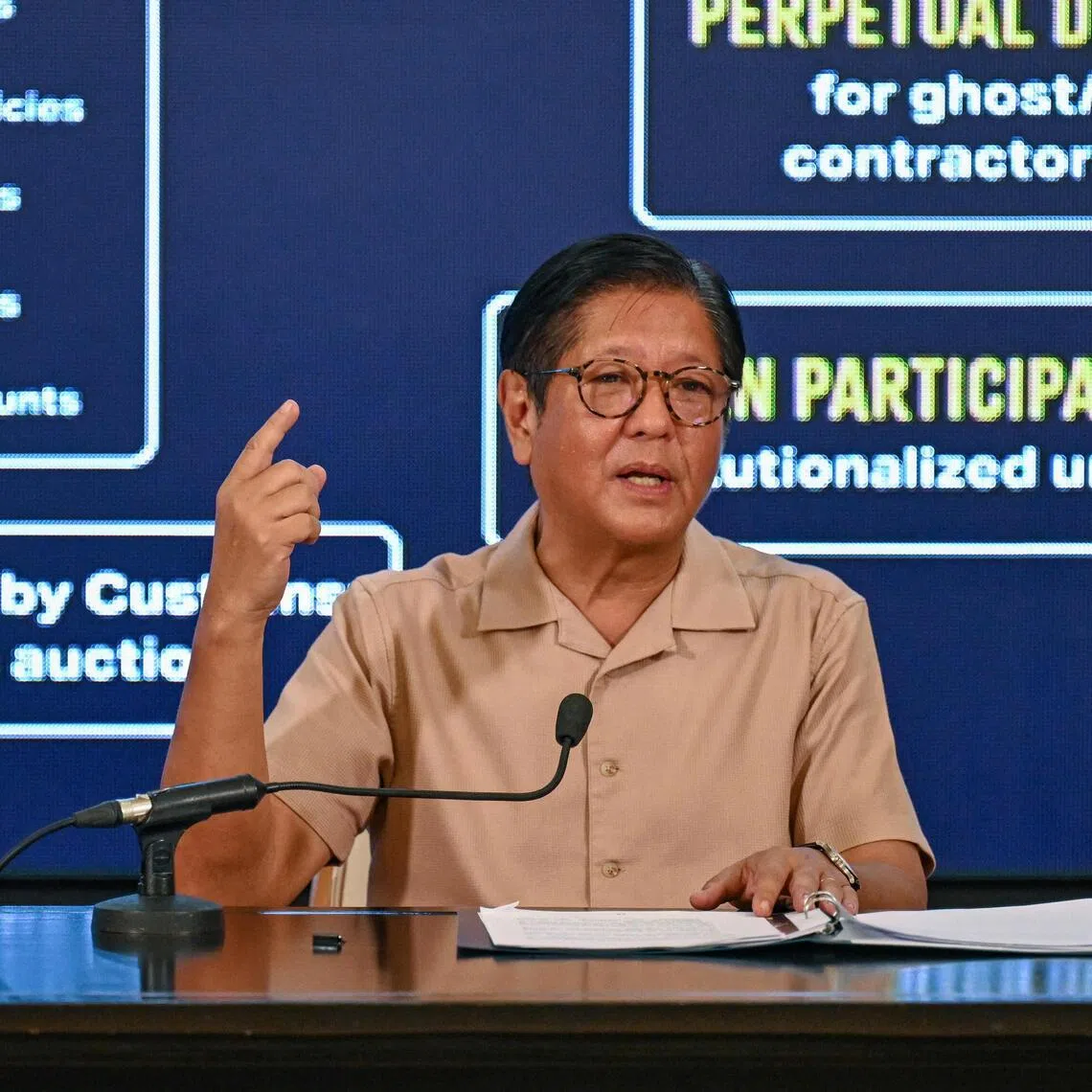 Philippines' President Ferdinand Marcos Jr said the freeze order covers the assets of Congressman Eric Yap and his brother Edvic Yap, also a lawmaker, as well as two contractors.