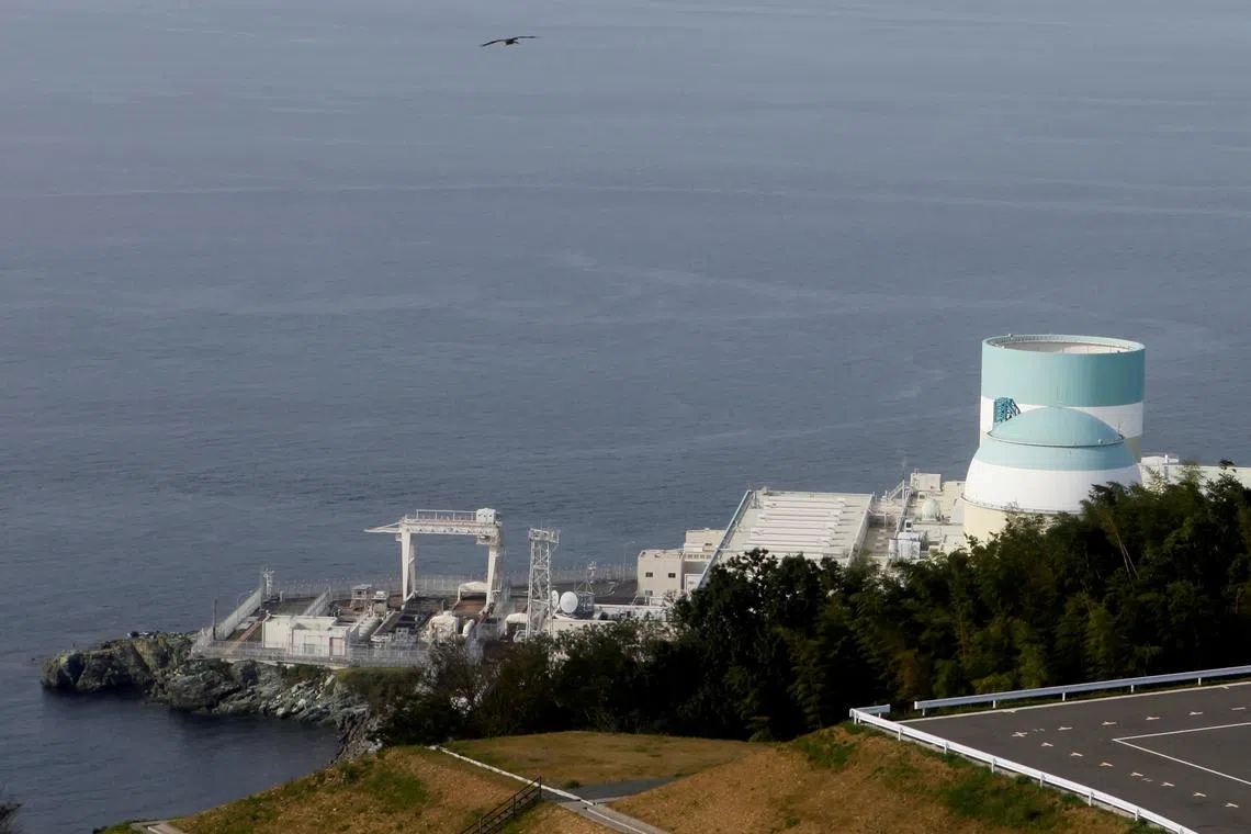 Shikoku Electric Power's Ikata nuclear plant is pictured near the water in Ikata, Japan, on Oct 2, 2018.