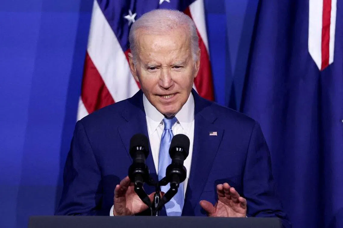 FILE PHOTO: U.S. President Joe Biden delivers remarks during the Indo-Pacific Economic Framework (IPEF) Leaders event at the Asia-Pacific Economic Cooperation (APEC) CEO Summit in San Francisco, California, U.S. November 16, 2023. REUTERS/Brittany Hosea-Small/File Photo
