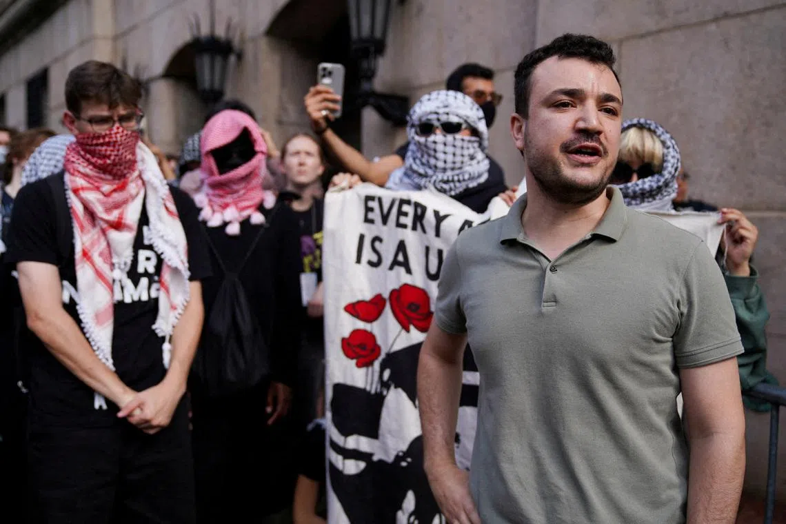 Mahmoud Khalil (right) was among the most prominent of a number of foreign students detained last year by Trump administration immigration authorities.