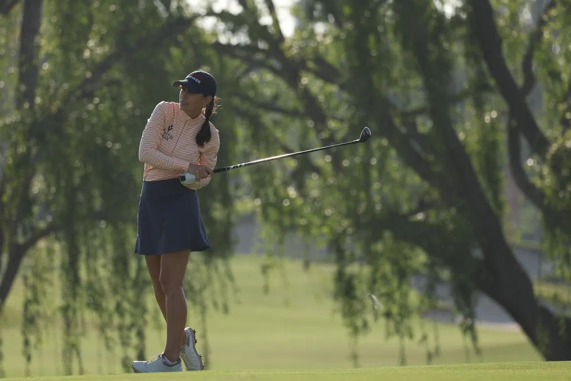 American Cheyenne Knight watching her second shot on the 17th hole during the third round of the LA Championship on Saturday. 