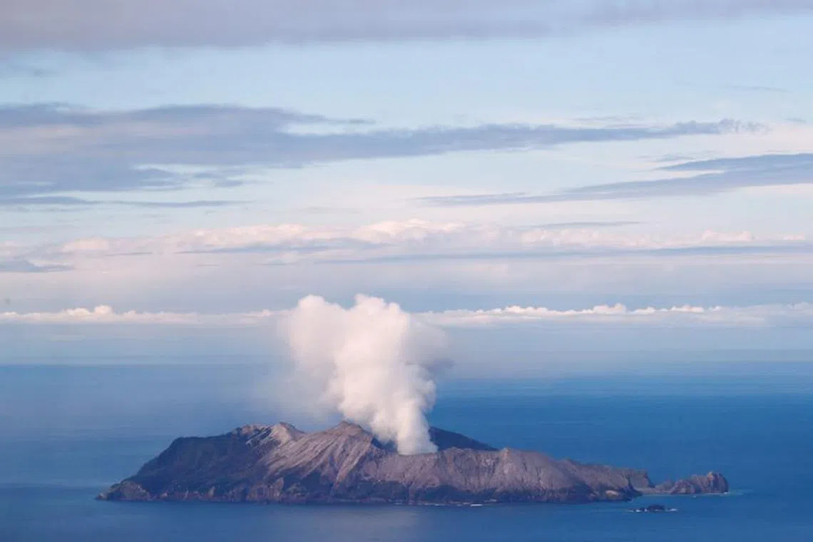 FILE PHOTO: An aerial view of the Whakaari, also known as White Island volcano, in New Zealand, December 12, 2019. REUTERS/Jorge Silva/File Photo