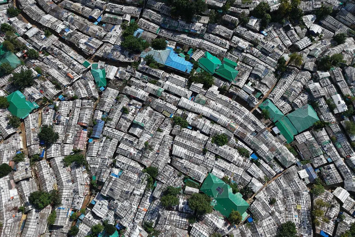 Rohingya refugees' Balukhali camp in Ukhia, Bangladesh, on Aug 26, 2025. 