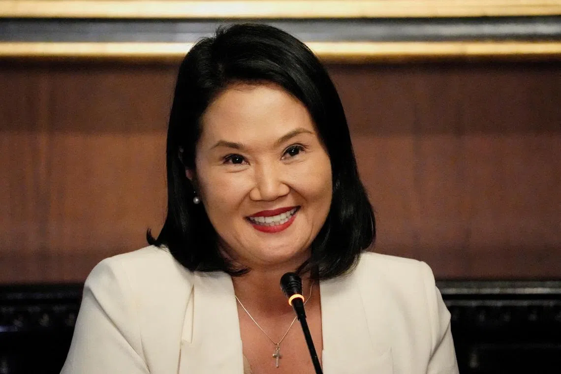 Peru's President-elect Keiko Fujimori attends a press conference in Lima, Peru, July 6, 2026. REUTERS/Angela Ponce     TPX IMAGES OF THE DAY