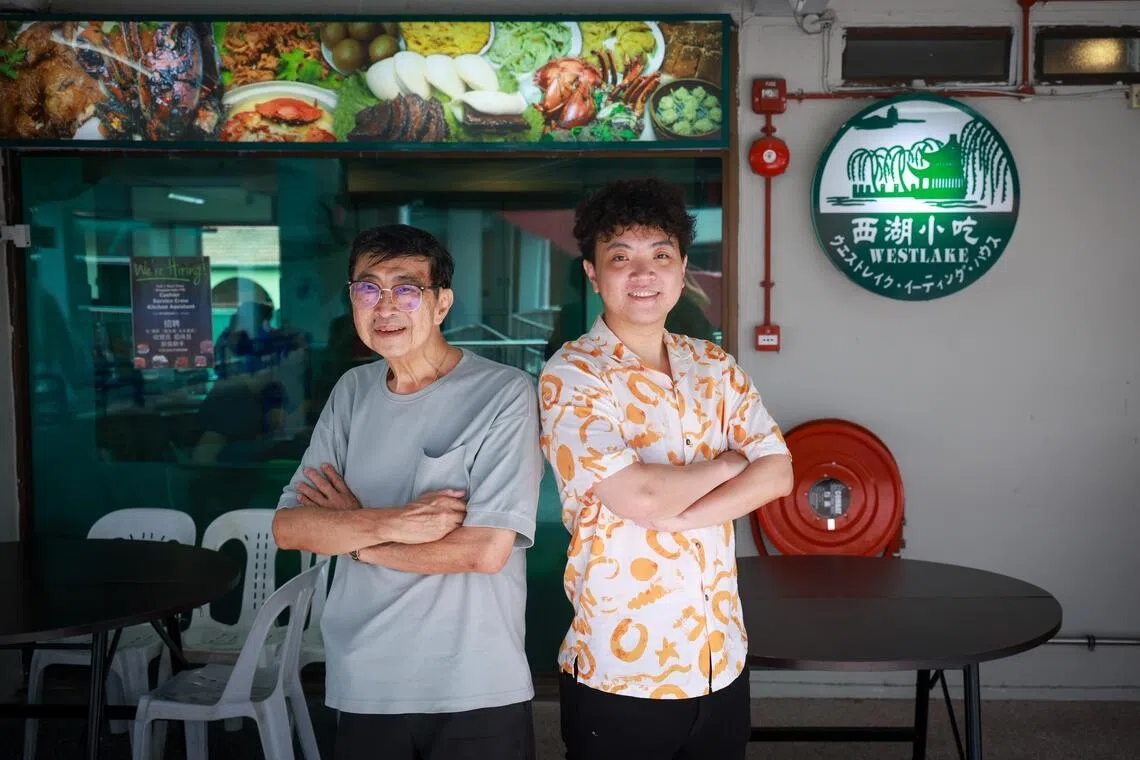 Mr Matthew Lim (right) is the third-generation Lim family member to run Westlake, taking over the reins from his father Robert Lim (left). His late grandfather Lim Tong Law had started the restaurant.