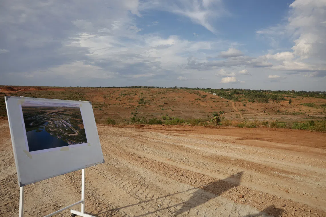 Formula One F1 - General view of a picture of the Bugesera circuit on the site where it will be constructed, after Formula 1 officially announced a 10-year agreement to host the African Grand Prix in Rwanda, marking the sport's first return to the African continent since 1993, in Bugesera, Rwanda, October 13, 2026 REUTERS/Jean Bizimana