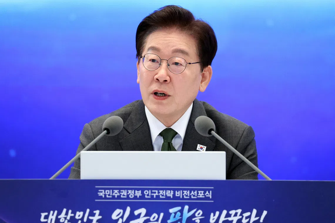 South Korean President Lee Jae Myung said the country has built a powerful military that can counter North Korea.