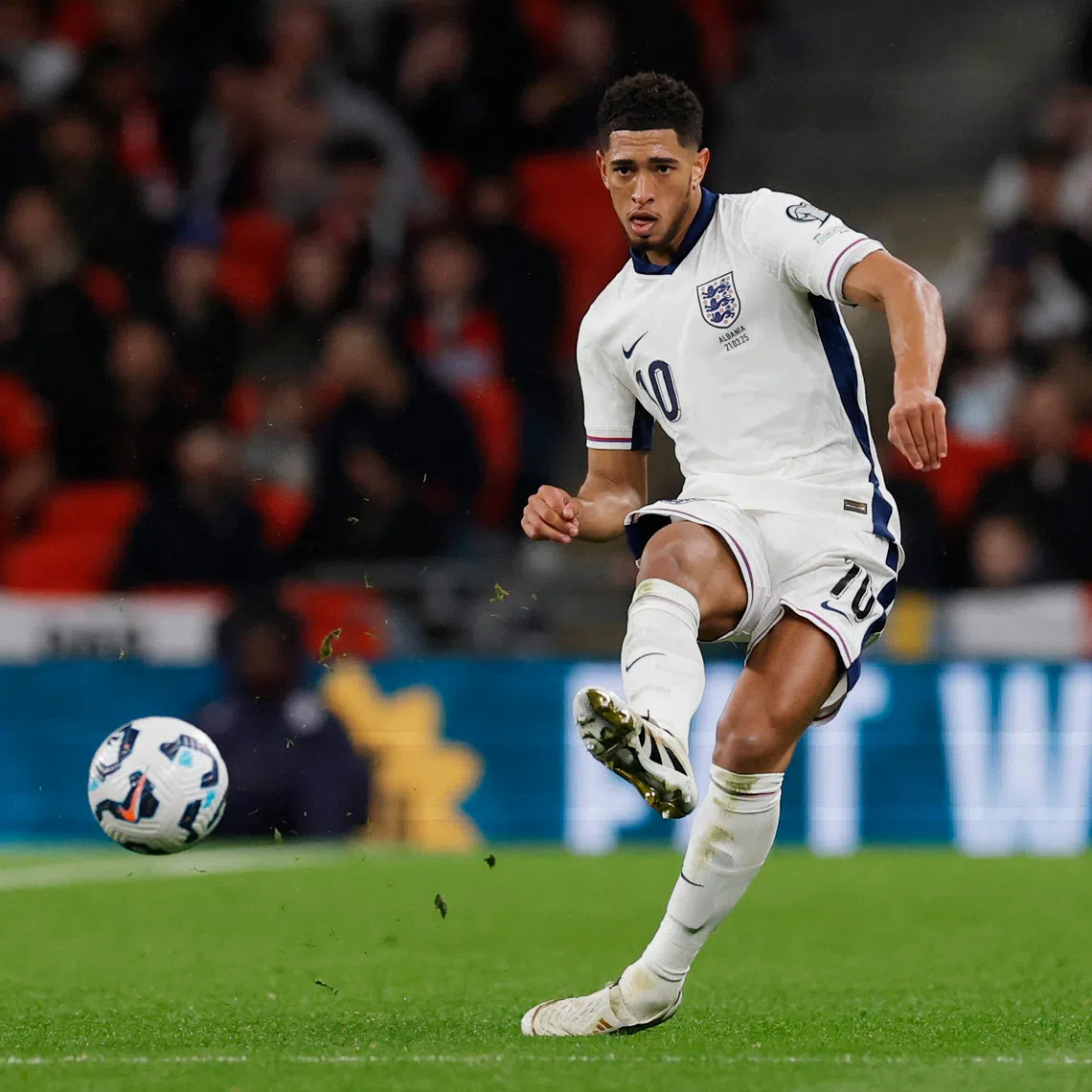 Soccer Football - World Cup - European Qualifiers - Group K - England v Albania - Wembley Stadium, London, Britain - March 21, 2025 England's Jude Bellingham in action Action Images via Reuters/Andrew Couldridge