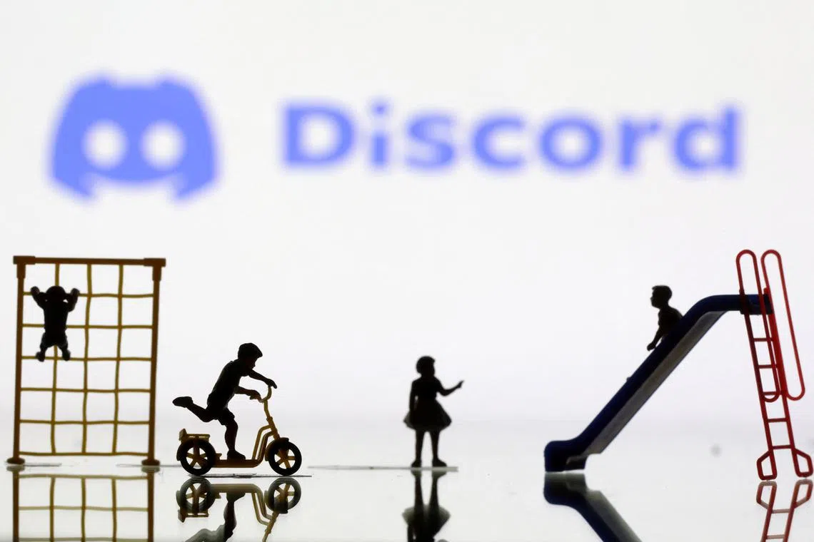 Children playground miniatures are seen in front of displayed Discord logo in this illustration taken April 4, 2023. REUTERS/Dado Ruvic/Illustration/File Photo