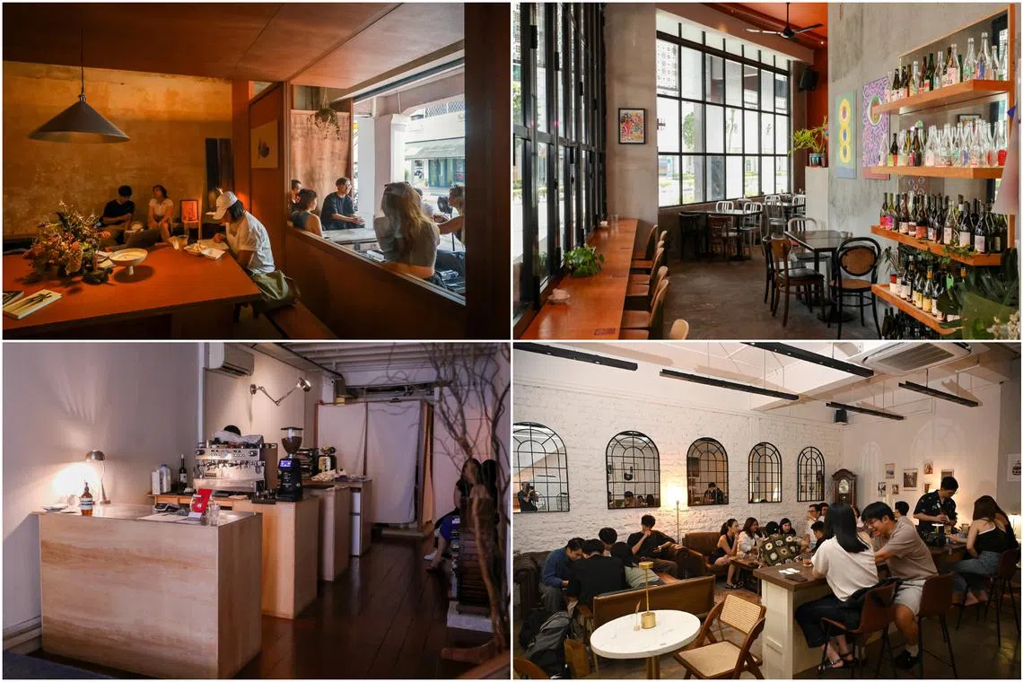 (Clockwise from top left) Bingo bakery, Middle Child Wine Bar, Uptown Cafe and  Ceres Haus.