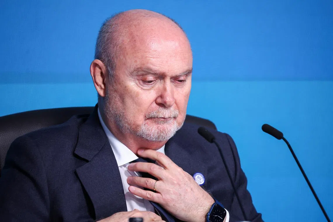 OSCE Secretary General Feridun Sinirlioglu attends the 31st Organization for Security and Co-operation in Europe (OSCE) Ministerial Council, in Ta'Qali, Malta, December 6, 2024. REUTERS/Florion Goga