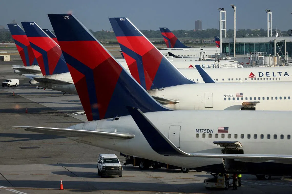 Delta Air Lines planes are seen at John F. Kennedy International Airport. The plane involved was from Delta.