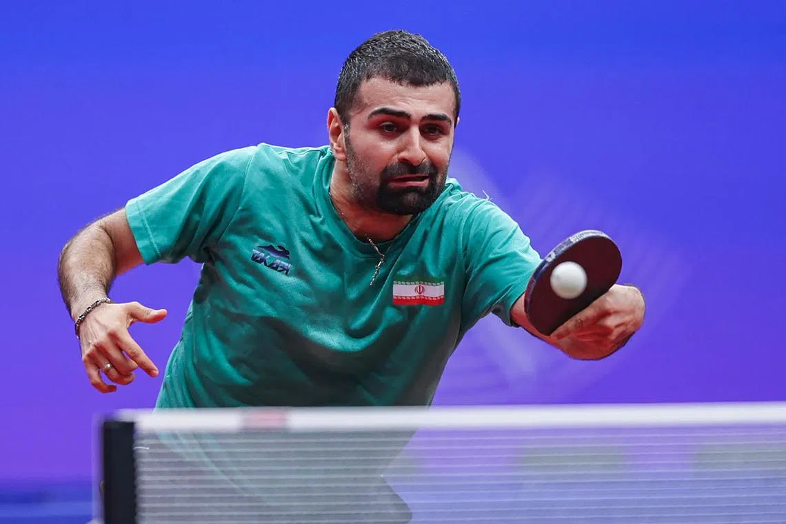 dltable26 - Due to a neurological disorder, Iran's southpaw Noshad Alamiyan plays almost exclusively on his backhand, but still managed to contribute to a long-awaited Asian Games's table tennis men's team bronze


Credit: Hangzhou Asian Games