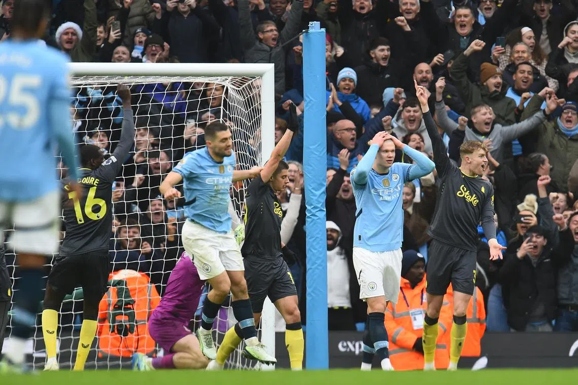 Manchester City striker Ering Haaland is humbled after missing a penalty in the 1-1 Premier League draw with Everton.