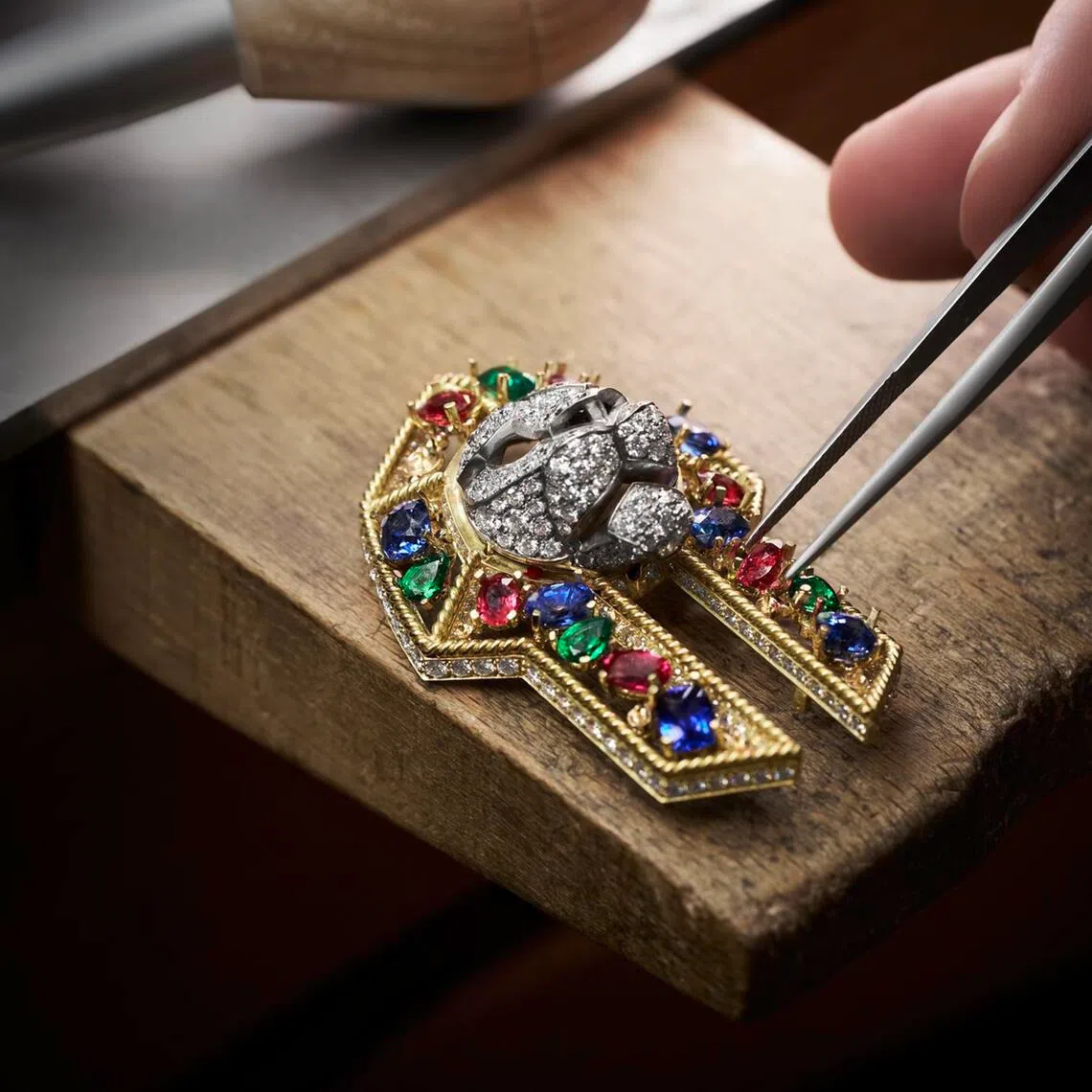 The Lion Emblematique Brooch from Chanel’s Chanel Signes & Symboles high jewellery collection.