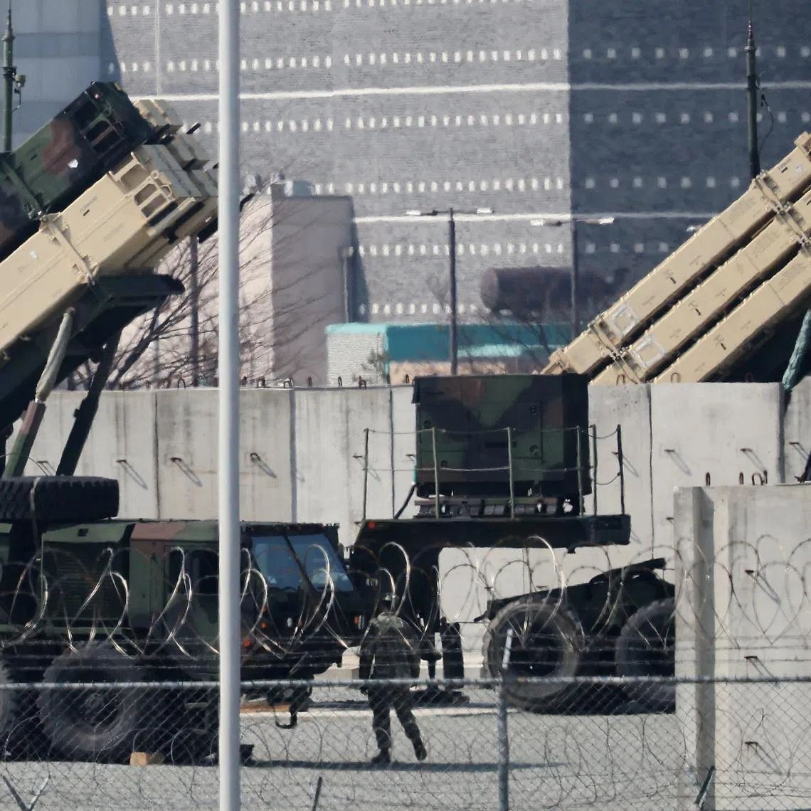 US Patriot missile defence systems at a US army base in Pyeongtaek, South Korea, on March 10.