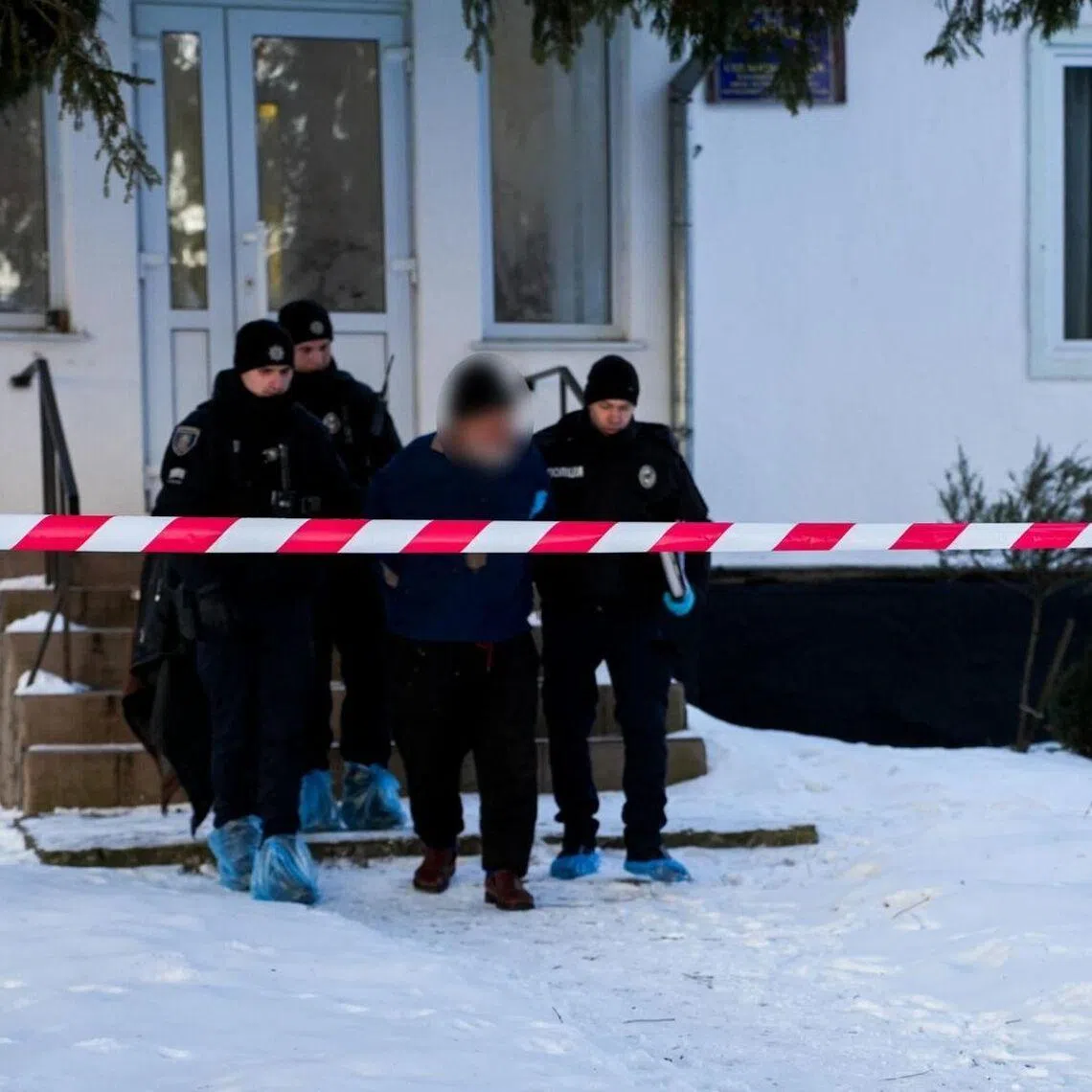 The attack happened in the early hours of Feb 10, the Rivne region police said on social media.