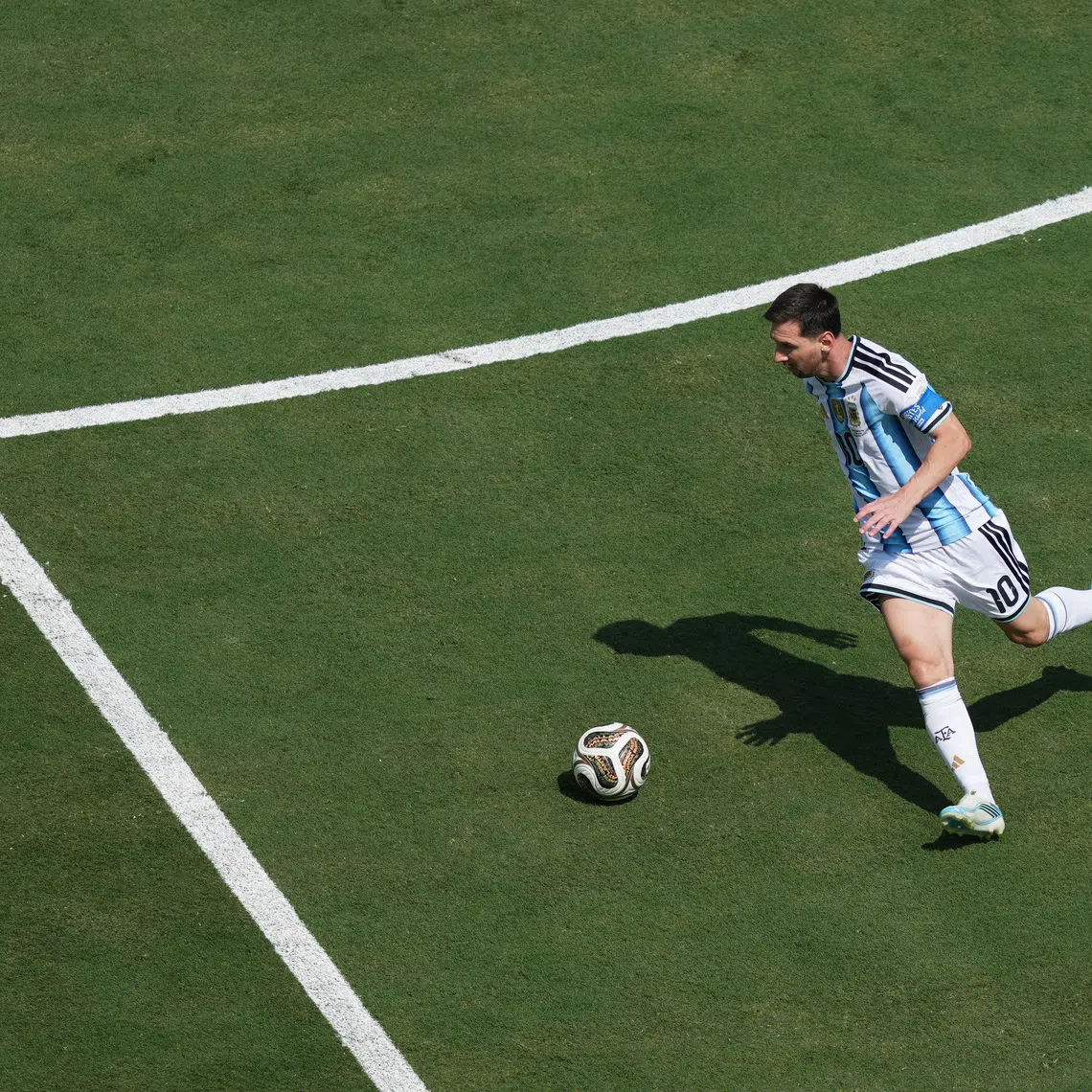 Soccer Football - FIFA World Cup 2026 - Final - Spain v Argentina - New York/New Jersey Stadium, East Rutherford, New Jersey, U.S. - July 19, 2026 Argentina's Lionel Messi in action IMAGN IMAGES via Reuters/James Lang