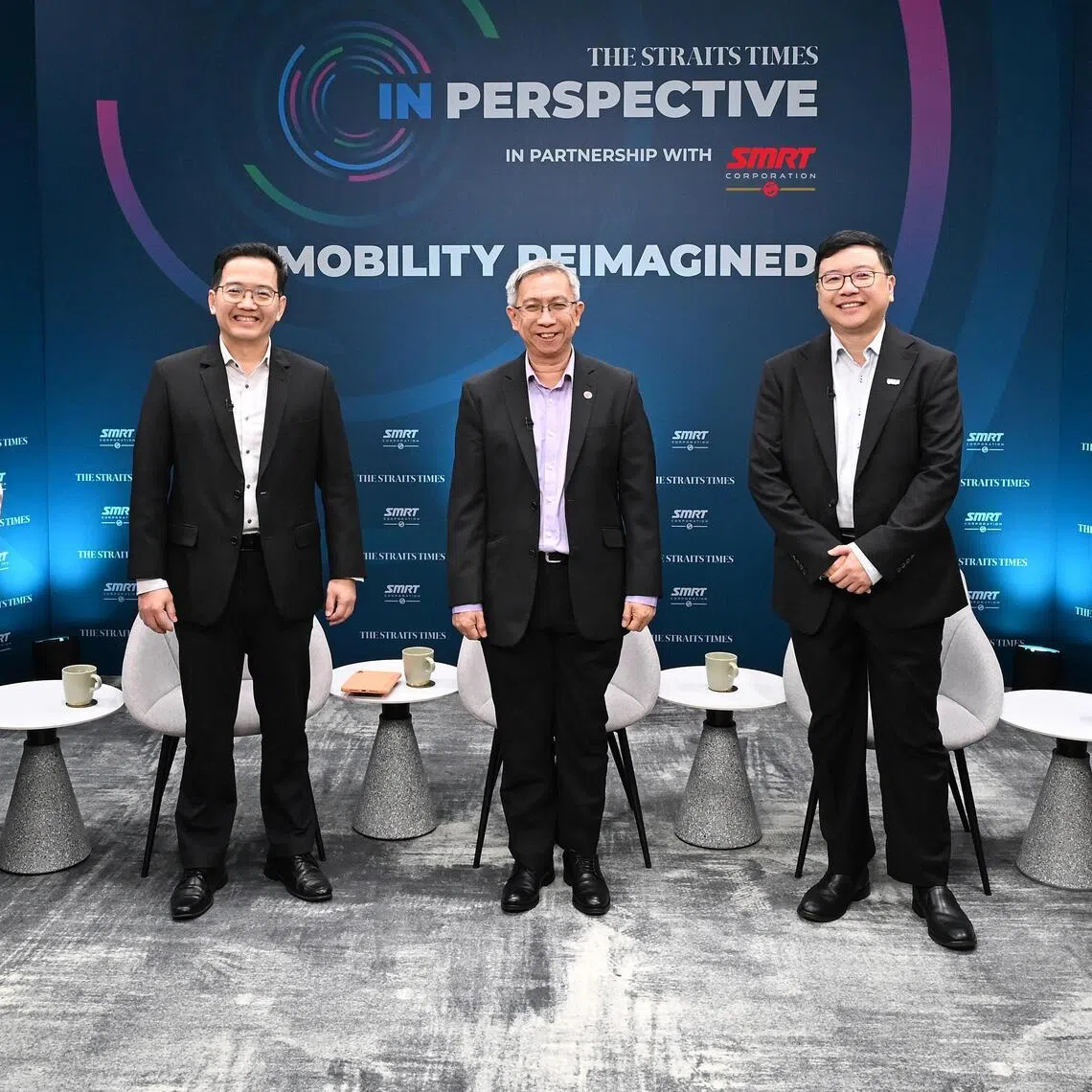 (From left) ST’s Asia News Network editor Shefali Rekhi, LTA's deputy chief executive of infrastructure and development Yee Boon Cheow, SMRT’s group chief engineering officer Ang Hang Guan, NUS Department of Civil and Environmental Engineering associate professor Raymond Ong and SUTD research assistant professor Samuel Chng on April 21.