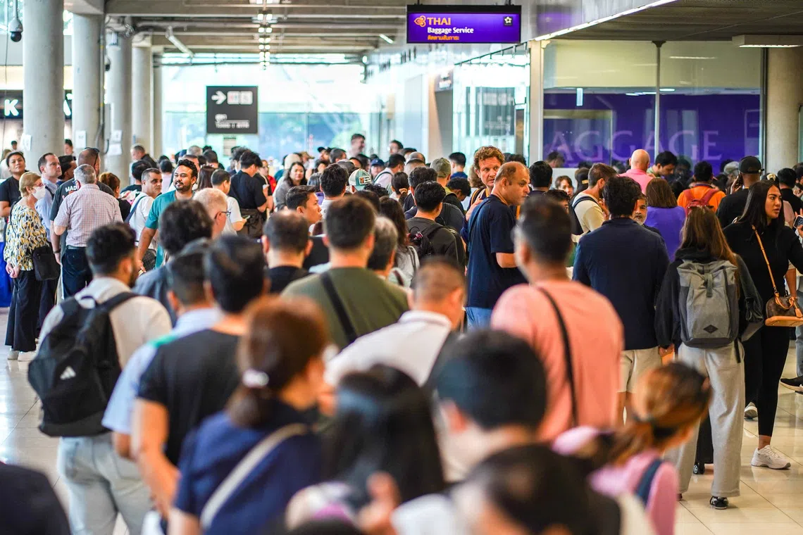 Around 5,600 bags from Thai Airways flights remain stranded at the airport, said the airline.