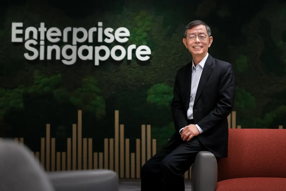 Enterprise Singapore Chairman Peter Ong in an interview with the media, March 12, 2024.