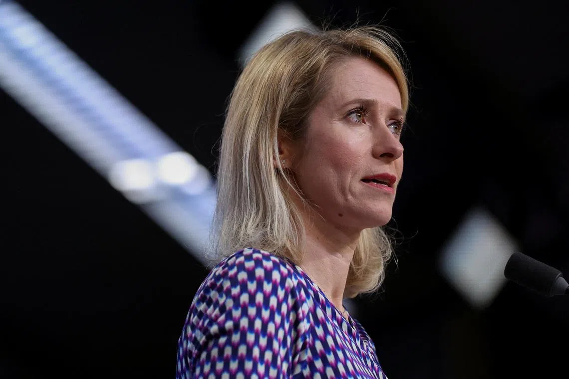 EU High Representative for Foreign Affairs and Security Policy, Kaja Kallas speaks during a closing press conference at a European Union Energy and Foreign Affairs ministers meeting in Brussels, Belgium, March 16, 2026. REUTERS/Omar Havana