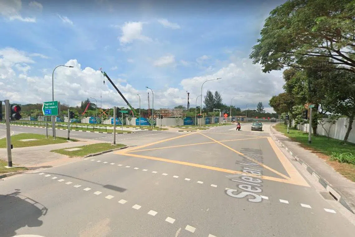 The police were alerted to the accident along Punggol Barat Drive towards Seletar North Link on Monday.