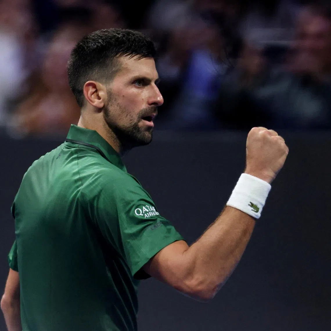 FILE PHOTO: Tennis - ATP 250 - Hellenic Championship - Telekom Center Athens, Marousi, Greece - November 8, 2025 Serbia's Novak Djokovic celebrates after winning his final match against Italy's Lorenzo Musetti REUTERS/Louiza Vradi/File Photo