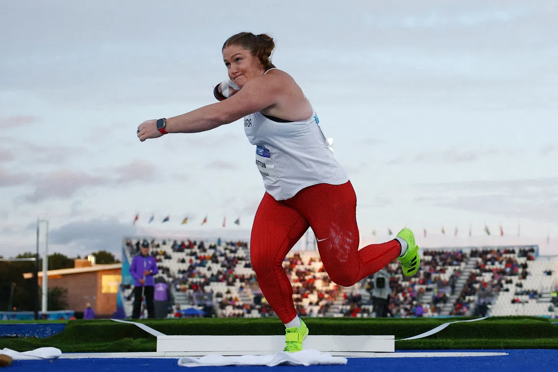 Canada’s Sarah Mitton during the shot put final at the Commonwealth Games.