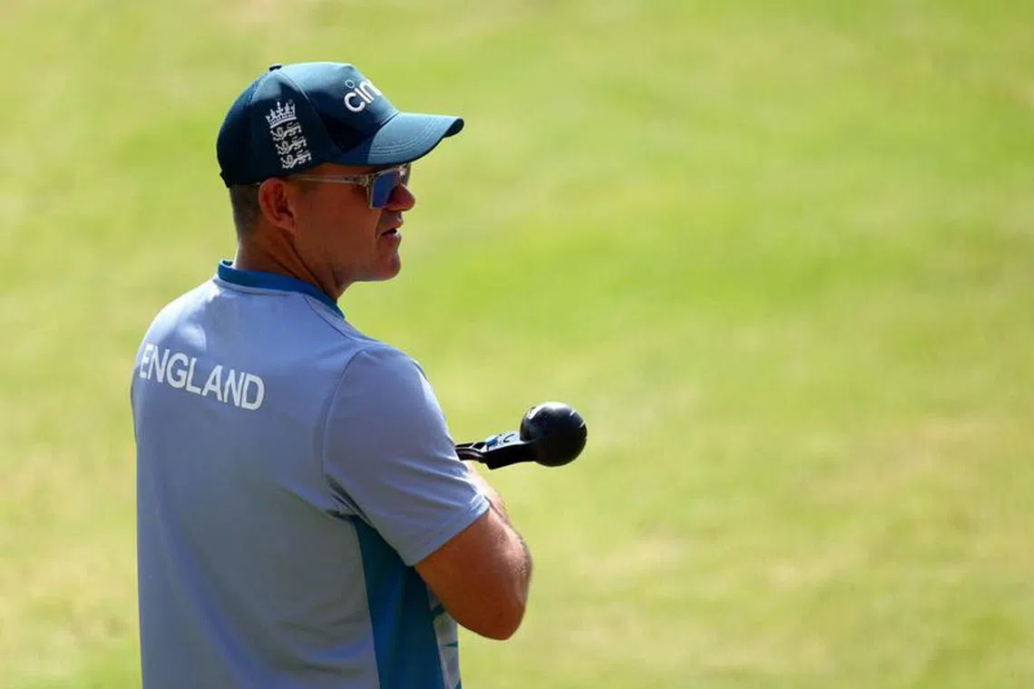 FILE PHOTO-Cricket - ICC Cricket World Cup 2023 - England Practice - Himachal Pradesh Cricket Association Stadium, Dharamshala, India - October 9, 2023 England head coach Matthew Mott during practice REUTERS/Andrew Boyers/File Photo