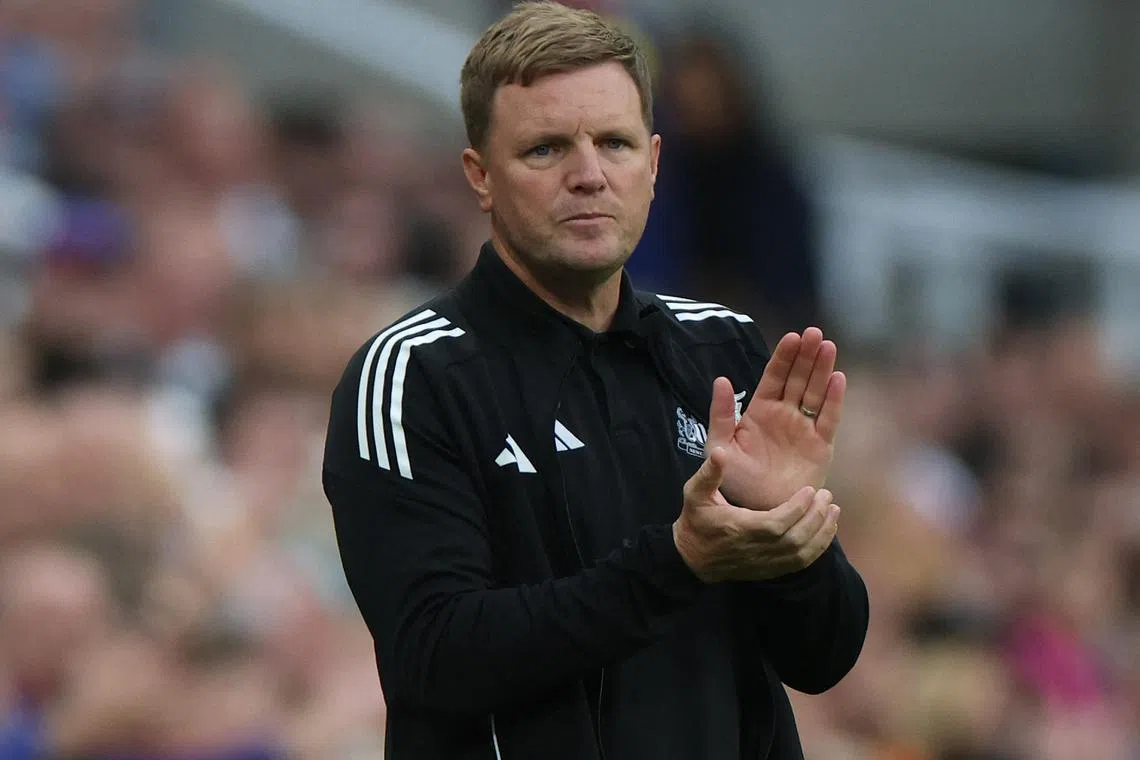 Soccer Football - Friendly - Newcastle United v Espanyol - St James' Park, Newcastle, Britain - August 8, 2025 Newcastle United manager Eddie Howe reacts Action Images via Reuters/Lee Smith/File Photo