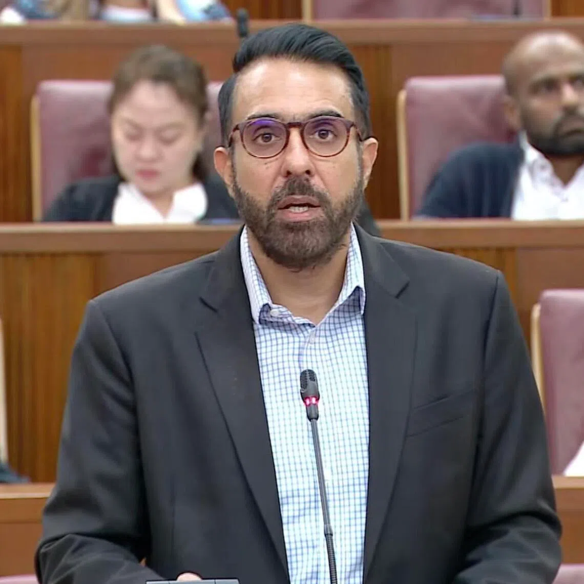 Workers’ Party chief Pritam Singh speaking in Parliament on Sept 10.