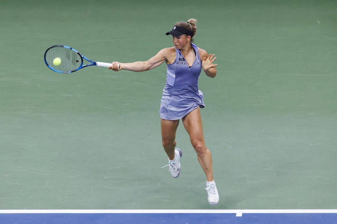 FILE PHOTO: Aug 29, 2024; Flushing, NY, USA; Yulia Putintseva of Kazakhstan in action against Jasmine Paolini of Italy on day six of the 2024 U.S. Open tennis tournament at the USTA Billie Jean King National Tennis Center. Mandatory Credit: Mike Frey-USA TODAY Sports/File Photo
