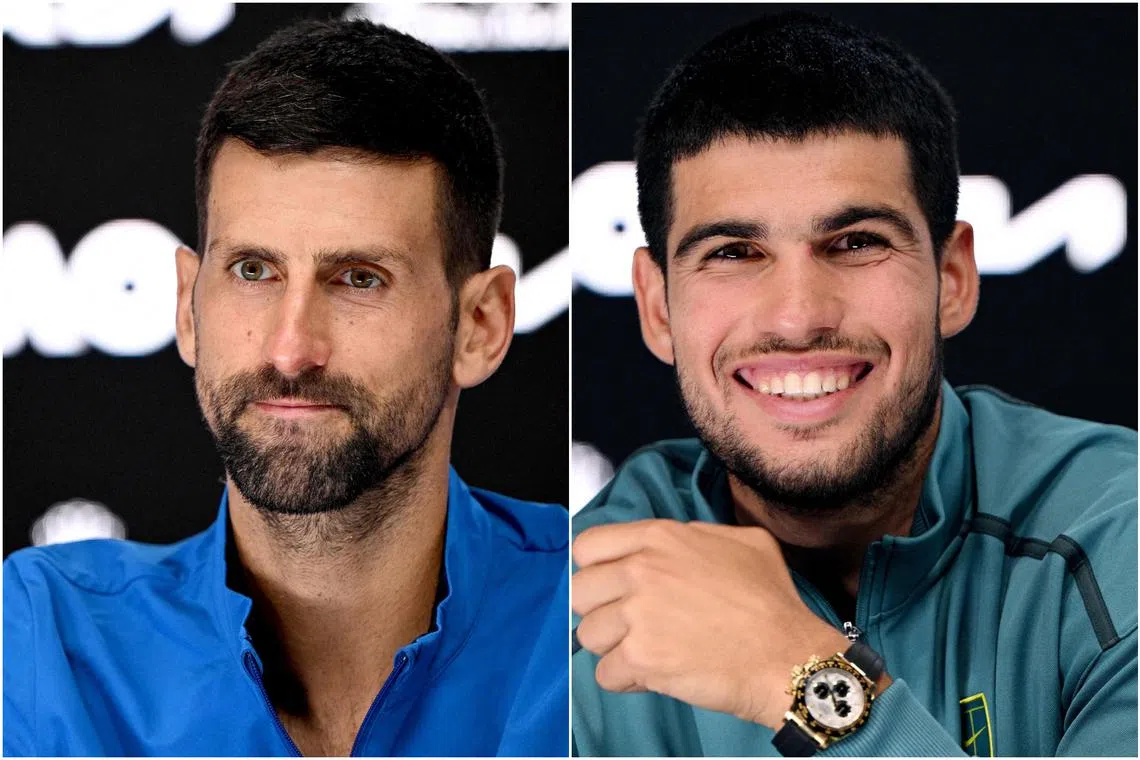 Novak Djokovic and Carlos Alcaraz will meet at this stage of a Grand Slam for the first time in a heavyweight late-night clash on Rod Laver Arena.