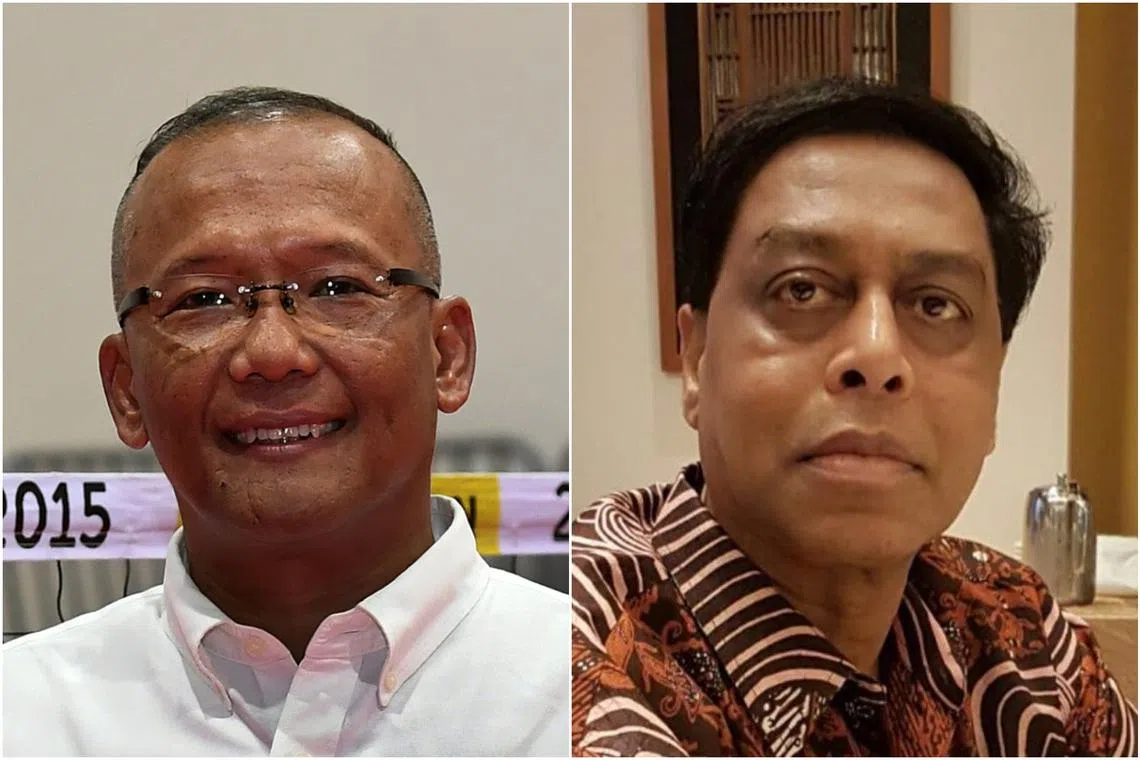 Singapore Sepak Takraw Federation President Nasri Haron (left) and its ex-president Abdul Halim Kadir, who is the chief of the Asian federation.