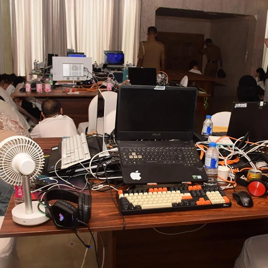 The nationwide raids turned up hundreds of mobile telephones, laptops and desktop computers.