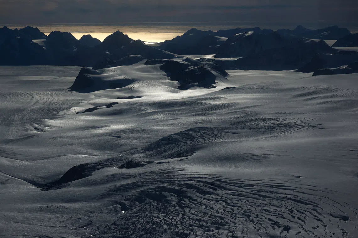 An aerial view showing the expansive landscape of western Greenland taken on Sept 16, 2025. 