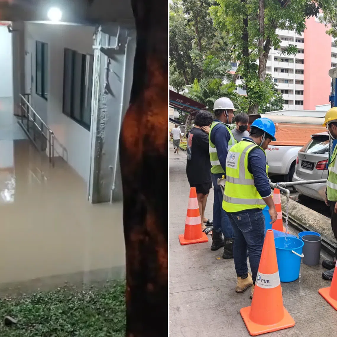 The burst pipe affected the water supply to the lower floors of Block 324 and the four-storey Block 325 there.