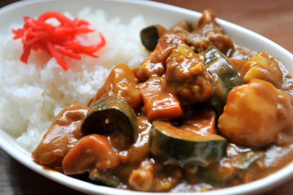 Japanese vegetable curry with rice.